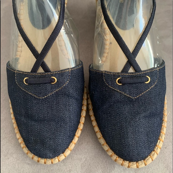 Liz Claiborne Denim Wedge Sandals/Espadrilles size 10. - Picture 2 of 12